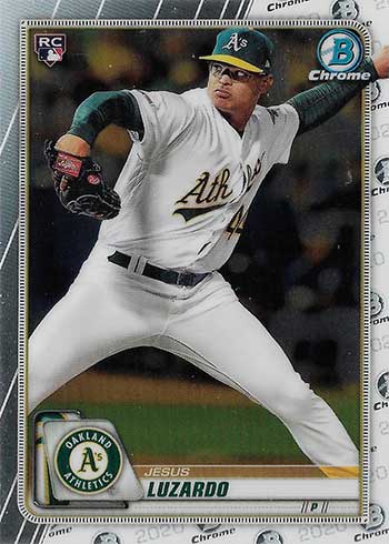  Jesus Luzardo baseball card rookie (Oakland Athletics) 2019  Topps Bowman Chrome #BCP96 : Sports & Outdoors