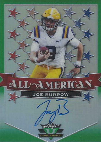 Joe Burrow Autograph 2020 Leaf Valiant All American Green #AAJB1