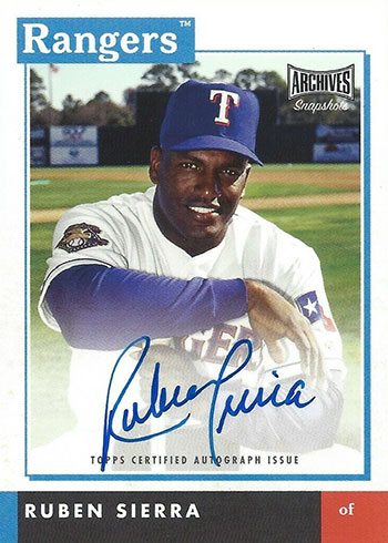 2020 Topps Archives Snapshots Baseball Ruben Sierra Autograph