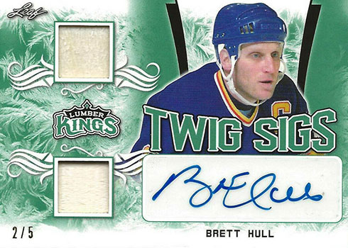 2019-20 Leaf Lumber Kings Hockey Twig Sigs Emerald Brett Hull