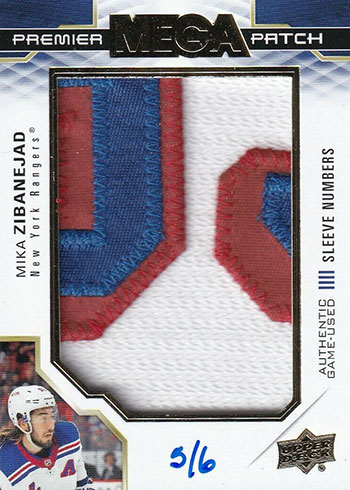 2019-20 Upper Deck Premier Hockey Mega Patch Sleeve Number Mika Zibanejad