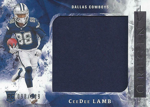 2020 Panini Origins CEEDEE LAMB #108 AUTOGRAPHED / JERSEY PATCH 69/99 RC  Rookie