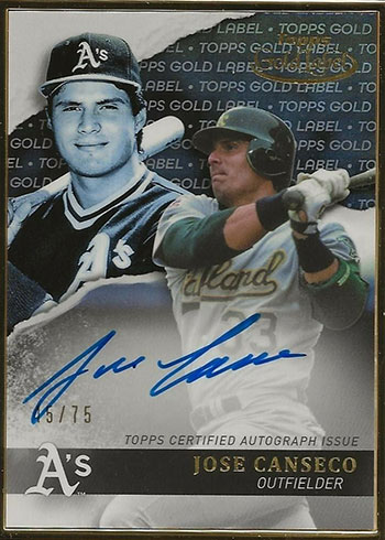 2020 Topps Gold Label Baseball Framed Autographs Black Jose Canseco