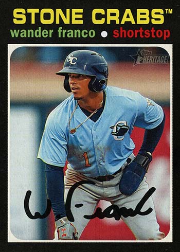 Wander Franco Signed 2021 Topps Heritage Minors #188 IA (JSA)