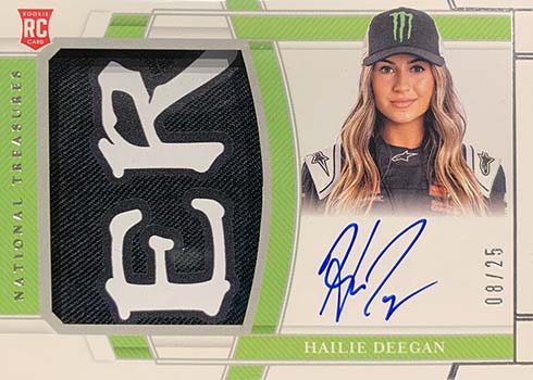 2020 Panini National Treasures Racing Hailie Deegan Rookie Patch Autographs