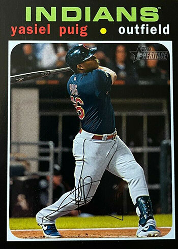 2019 Topps NOW Yasiel Puig #865 ~ Cleveland Indians ~ Walk Off Single!