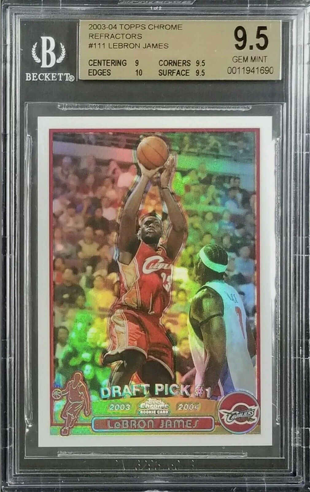 2003-04 Lebron James Topps Chrome Refractor RC Rookie #111 BGS 9.5