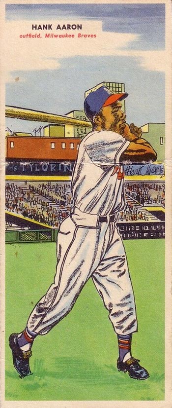 Hank Aaron Baseball Card. Great Art Deco Look. Vg Cond 