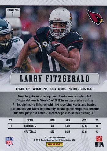 2015 Panini Prizm Draft Picks Football Larry Fitzgerald #65 Pitt Panthers