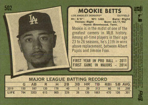 2017 Topps Heritage 428a Mookie Betts SP (a) - Sportsnut Cards