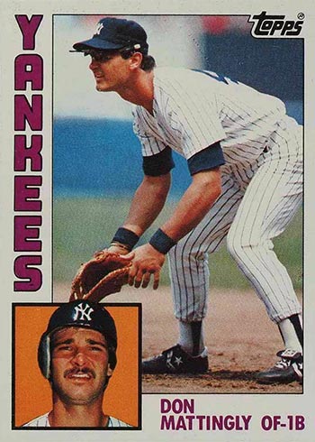 Don Mattingly baseball card (New York Yankees) 1984 Topps #8 Rookie