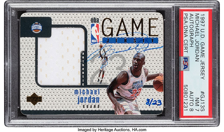 Lot Detail - 2000 Upper Deck 1998 NBA Finals Floor Michael Jordan Game  Used Relic Signed Card (#33/100) - UDA