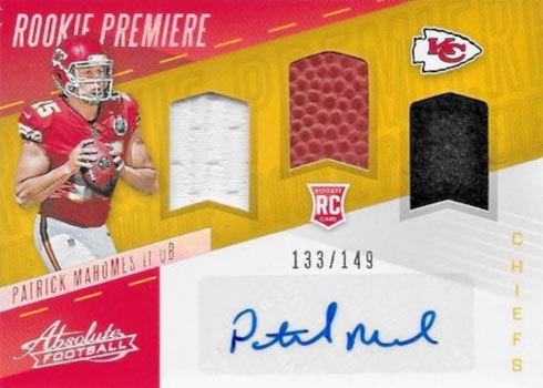 2017 Patrick Mahomes RC Rare CRACKED ICE GOLD #15 ROOKIE GEMS ROOKIE CARD  CHIEFS