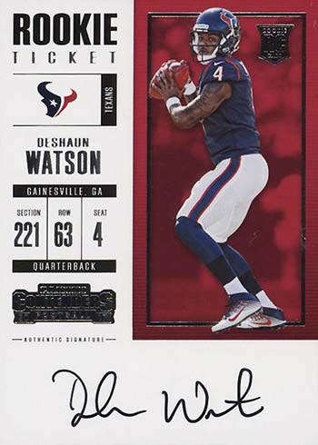 2020 Panini Contenders Football Deshaun Watson Season Ticket #62