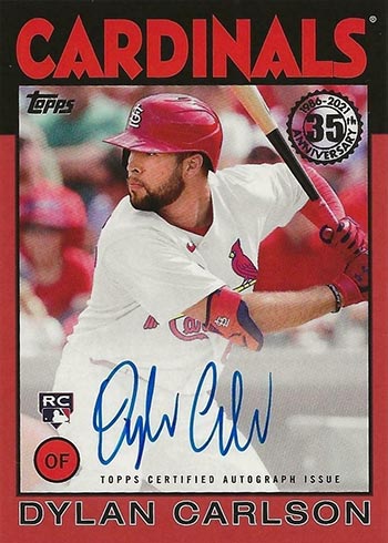  2021 Topps Oversized 1986 35th Anniversary #86B-83 Dylan Carlson  S49 St. Louis Cardinals Official MLB Baseball Trading Card (5 by 7 inches)  Stock Photo Used, Serial Number will vary out of