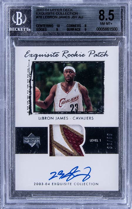2003-04 Upper Deck Exquisite LeBron James Rookie Card BGS 8.5