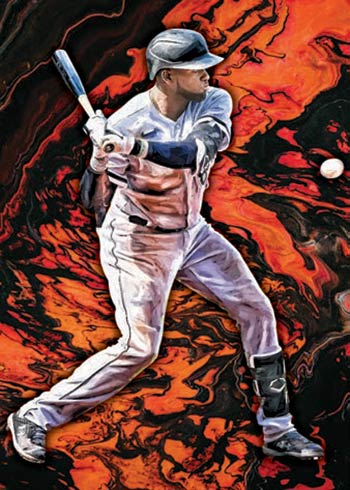 Fransisco Lindor 2021 Panini Prizm Fireworks Sub set Silver Prizm Refractor Baseball Card New York Mets Star Player