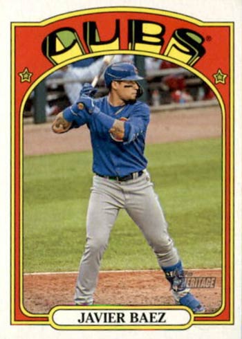 2021 Topps Heritage #51 Javier Baez Chicago Cubs Baseball Card