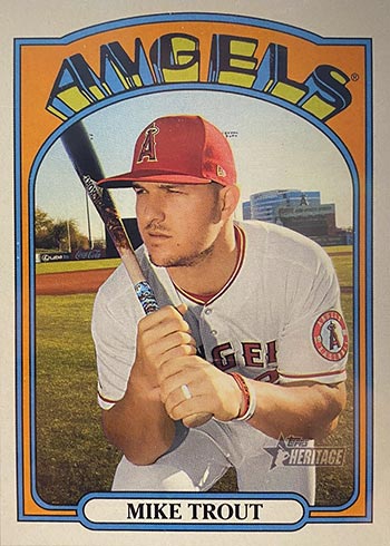 Mavin  2020 Topps Heritage Nickname Variation Mike Trout (Millville  Meteor) #466.4