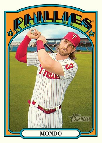 2021 Topps Heritage #14 Bryce Harper In Action NM-MT Philadelphia Phillies  Baseball