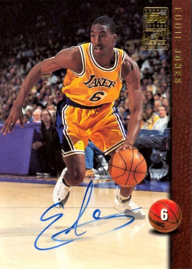 Eddie Jones GAME USED AUTOGRAPHED SHOES SIGNED Lakers 1995-96 Season