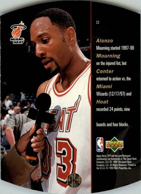 Alonzo Mourning 1997-98 Upper Deck Miami Heat 