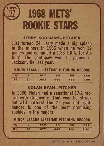 Nolan Ryan Rookie Card Guide, Checklist and History