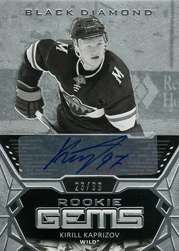 2020-21 Upper Deck Black Diamond Hockey Rookie Gems Pure Black Signatures Kirill Kaprizov