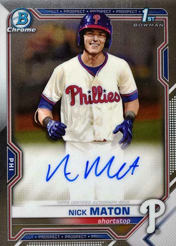  2021 Bowman Prospects #BP-5 Nick Maton 1st Bowman Philadelphia  Phillies : Collectibles & Fine Art