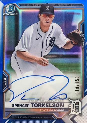 Spencer Torkelson Detroit Tigers Autographed 2021 Bowman Chrome Draft Purple Refractor #BDC-20 #/250 Beckett Fanatics Witnessed Authenticated Rookie