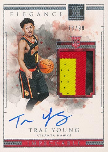 2018-19 Panini Impeccable Trae Young Rookie Card