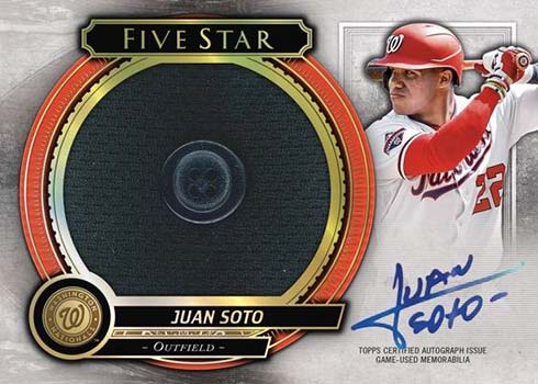 2021 Topps Five Star Baseball Autograph Jumbo Prime Relic Button Juan Soto