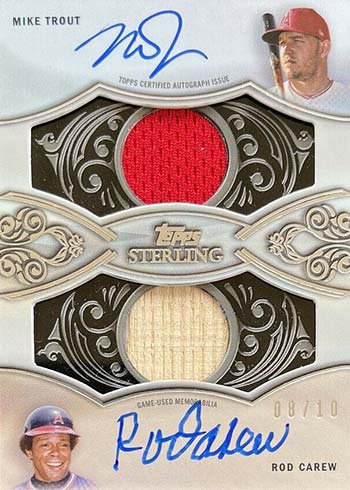 2021 Topps Sterling Baseball Sterling Sets Dual Autograph Relic Mike Trout Rod Carew