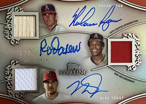 2023 Topps Sterling Triple Auto Relics Red Randy Johnson Clemens Nolan Ryan  /5 – Burbank Sportscards