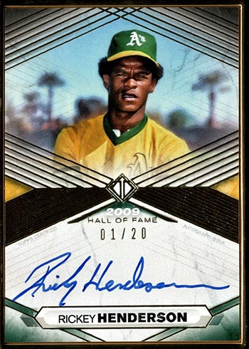 Autographed RICKEY HENDERSON Hall of Fame Gold Plaque Post Card Beckett  Witness - Main Line Autographs