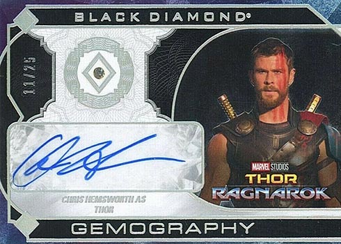 2021 Upper Deck Marvel Black Diamond Gemography Chris Hemsworth Autograph