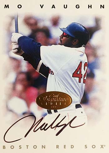 MO VAUGHN - Signed/Autographed 1997 Studio 8x10 Photo-Card - Red Sox w/COA