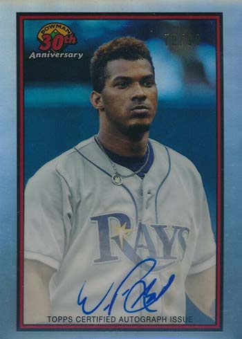 Wander Franco Autographed 2019 Bowman Chrome Draft Rookie Card #BDC-93  Tampa Bay Rays Beckett BAS #15500196