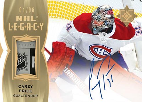 2020-21 Upper Deck Ultimate Collection Hockey NHL Legacy Carey Price