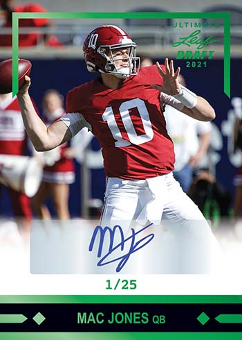FIVE Autograph cards/bx 2021 Leaf Ultimate Draft Football box 
