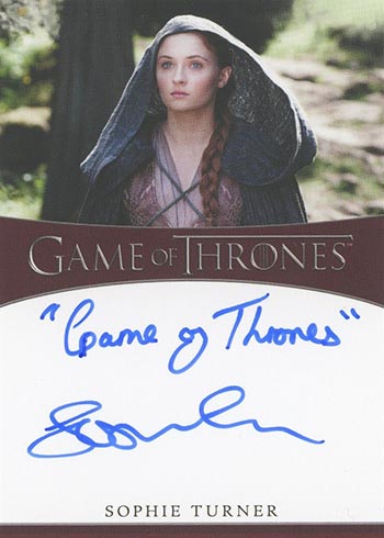 2021 Rittenhouse Game of Thrones Iron Anniversary Series 1 Inscription Autographs Sophie Turner