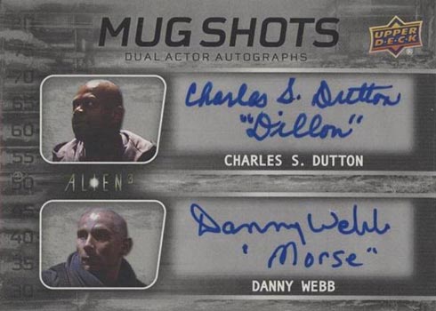 2021 Upper Deck Alien 3 Mug Shots Dual Autographs Charles S. Dutton Danny Webb