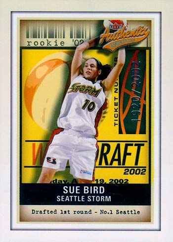 2002 Fleer Authentix WNBA Sue Bird Rookie Card
