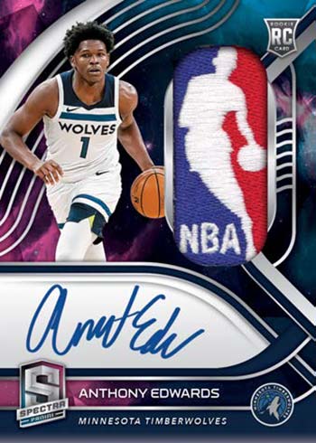 2020-21 Panini Spectra Basketball Rookie Jersey Autographs Nebula Logoman Anthony Edwards
