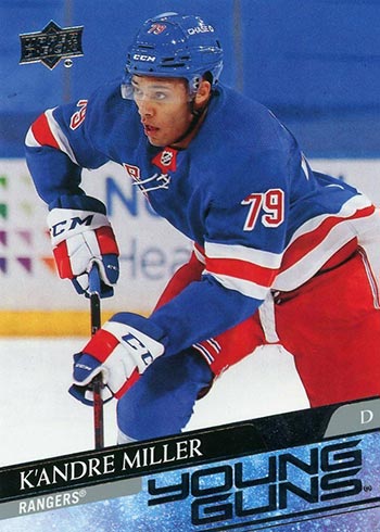 K'Andre Miller New York Rangers Autographed 2020-21 Upper Deck Young Guns  #469 Beckett Fanatics Witnessed Authenticated Rookie Card