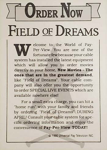 Field of Dreams Souvenir Program – Baseball Dreams & Memories