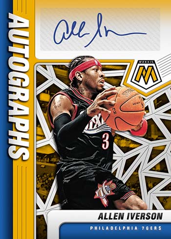 2020-21 Panini Mosaic Basketball Autographs Gold Allen Iverson