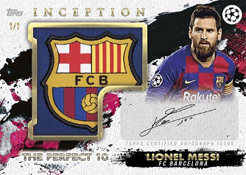 2020-21 Topps Inception UEFA Champions League Patch Autograph Lionel Messi
