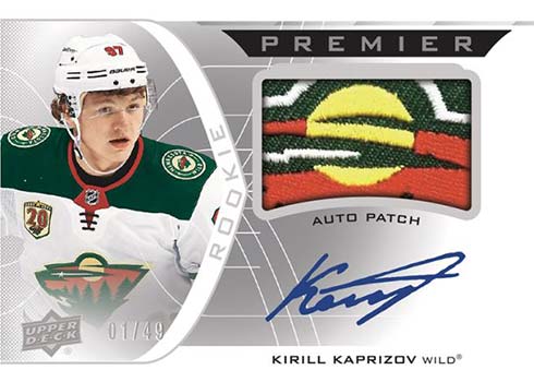 2020-21 Upper Deck Premier Hockey Horizontal Rookie Patch Autographs Kirill Kaprizov