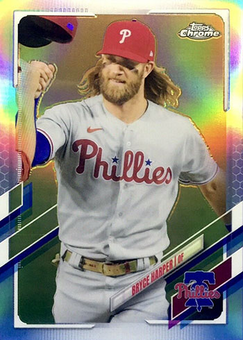 Bryce Harper 2021 Topps Chrome Refractor Baseball Card #134 Graded PSA